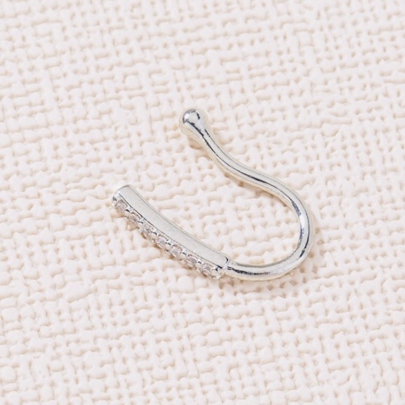 Silver Cubic Small Nose Ring BLING BLING - Picture 3 of 5